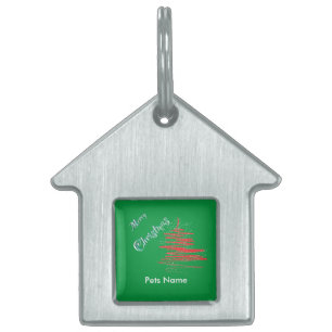 Merry Christmas Tree, Customize Pet ID Tag