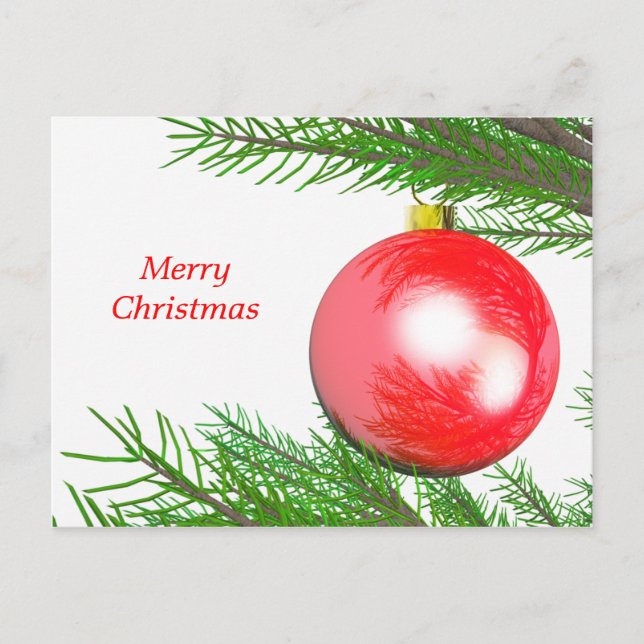 Merry Christmas Tree Decoration Holiday Postcard (Front)