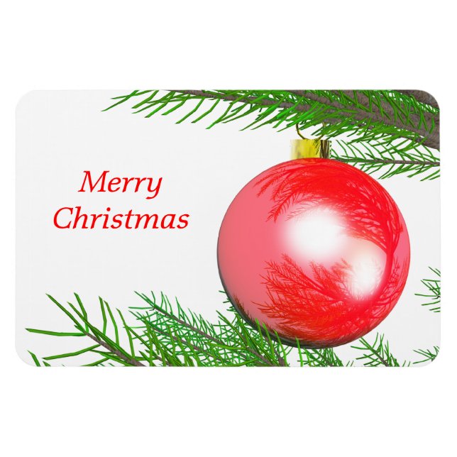 Merry Christmas Tree Decoration Magnet (Horizontal)