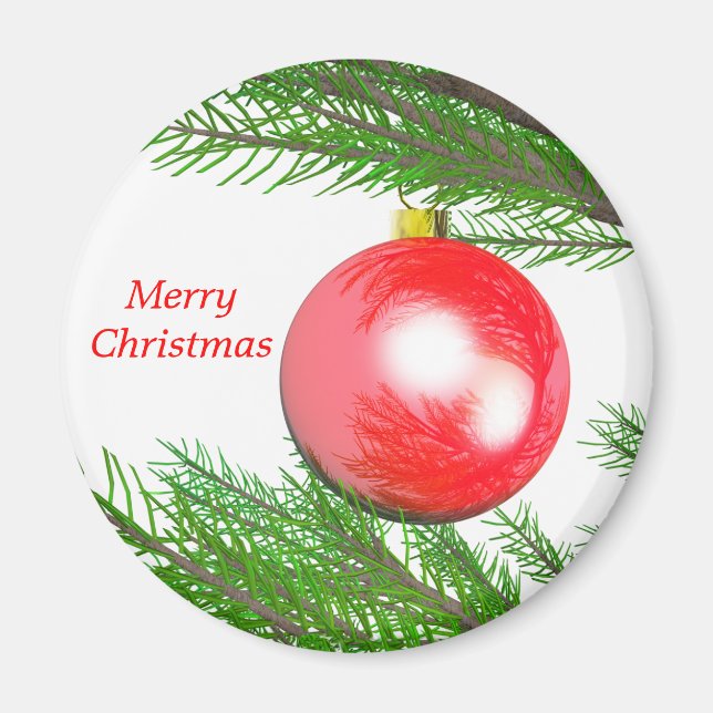 Merry Christmas Tree Decoration Magnet (Front)