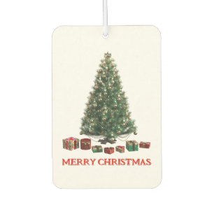 Merry Christmas. Tree (design 1) with gifts Car Air Freshener