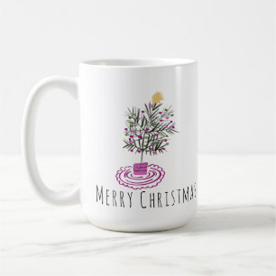 Merry Christmas Tree Doodle Art Coffee Mug
