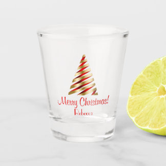 Merry Christmas tree elegant Shot Glass
