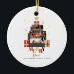 Merry Christmas Tree Family Photo Collage Ceramic Tree Decoration<br><div class="desc">A Merry Christmas card keepsake design features a Christmas tree photo collage that will delight family & friends this joyous HOliday season.</div>