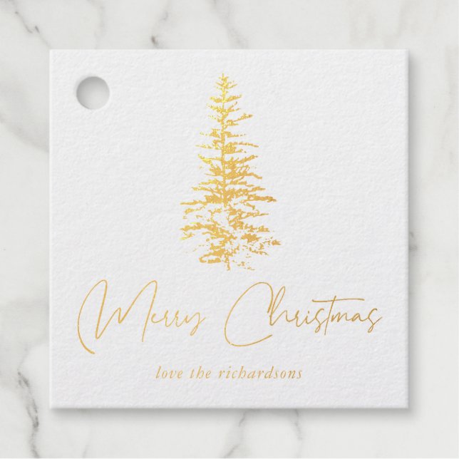 Merry Christmas Tree Favour Tags (Front)