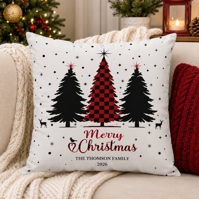 Merry Christmas Tree Festive Snowflake Winter  Cushion (Creator Uploaded)