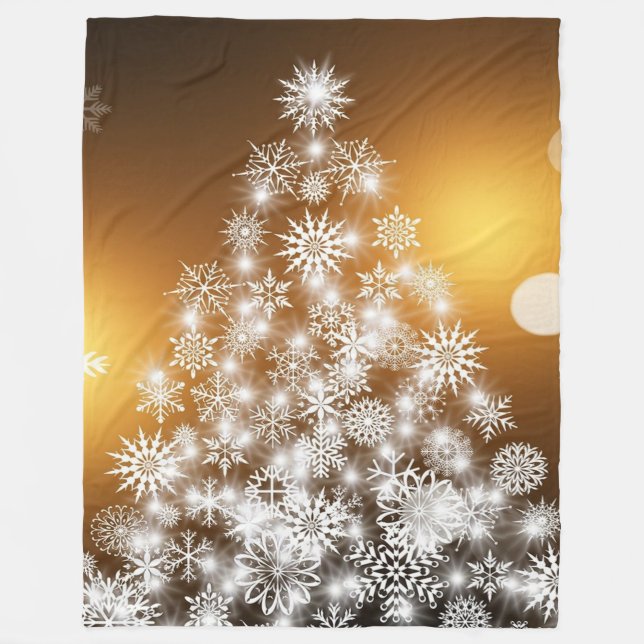 Merry Christmas Tree Fleece Blanket (Front)