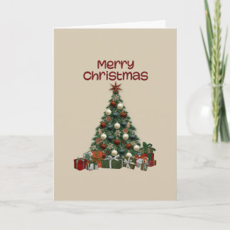 Merry Christmas Tree Folded Greeting Card