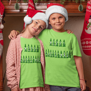 Merry Christmas Tree Font Girls and Boys T-Shirt