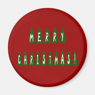 Merry Christmas Tree Font Magnet