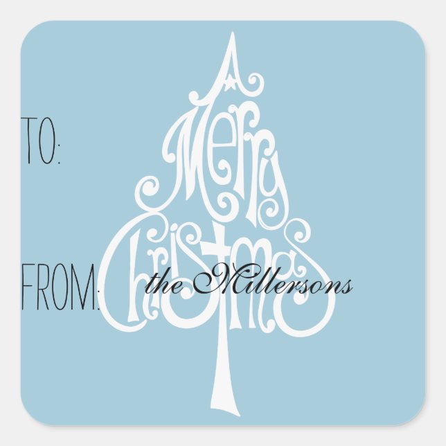 Merry Christmas Tree Gift Tag (Front)