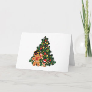 Merry Christmas Tree, Gingerbread and Ornaments Card
