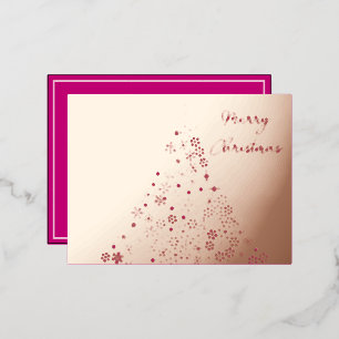 Merry Christmas Tree Gold Foil Invitation Postcard