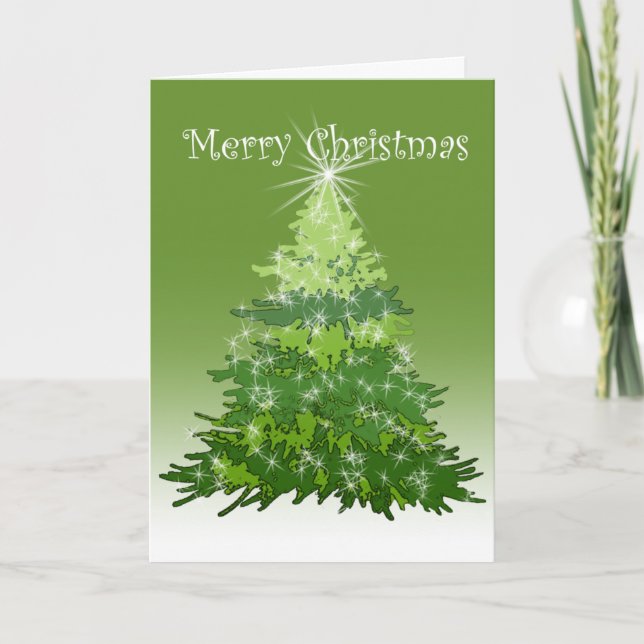 Merry Christmas Tree Green Card (Front)