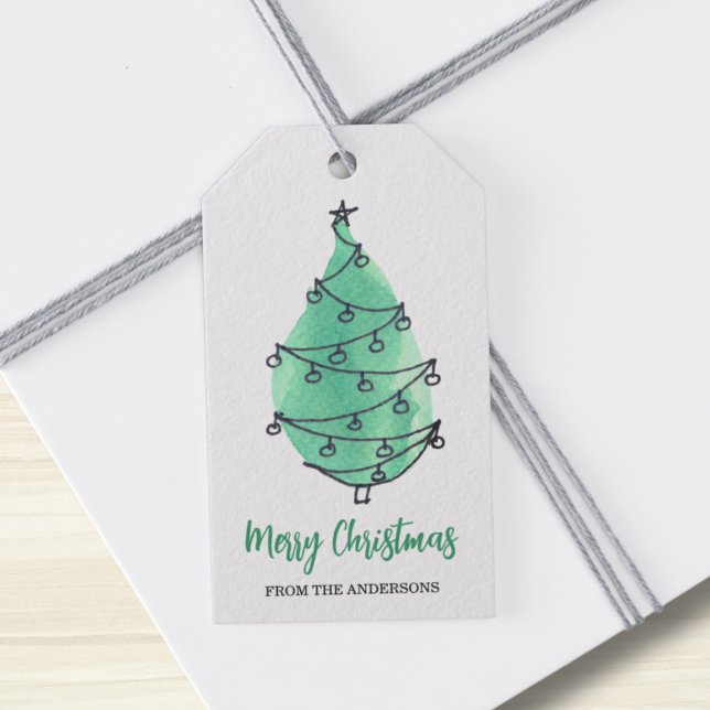 Merry Christmas Tree Green  Gift Tags (Creator Uploaded)