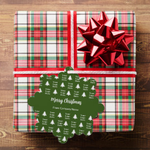 Merry Christmas Tree Green White Company Logo Decoration Card