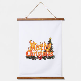 Merry Christmas Tree Hanging Tapestry
