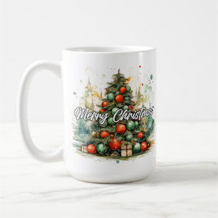 Merry Christmas Tree Happy Holidays Coffee Mug