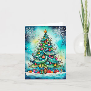 Merry Christmas Tree - Happy Holidays Holiday Card