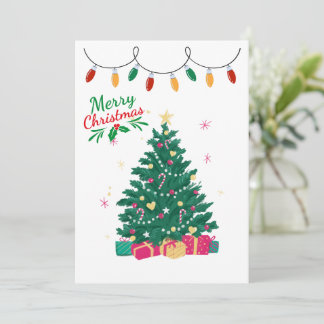 Merry Christmas Tree Holiday Card