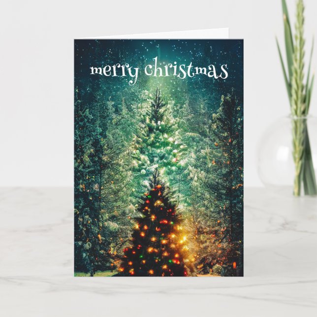 Merry Christmas Tree Holiday Card (Front)