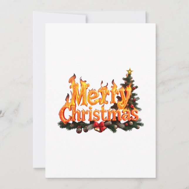 Merry Christmas Tree Holiday Card (Front)