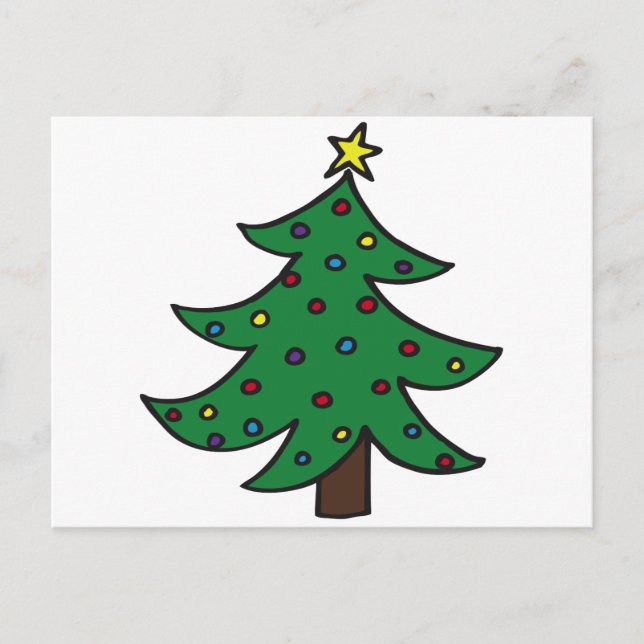 Merry Christmas Tree Holiday Postcard (Front)