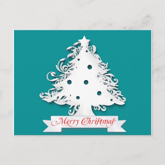 Merry Christmas Tree Holiday Postcard (Front)