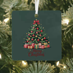 Merry Christmas Tree Holiday Winter Xmas Holiday Metal Tree Decoration