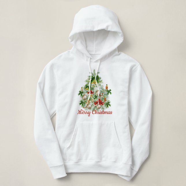 Merry Christmas Tree Hoodie (Design Front)