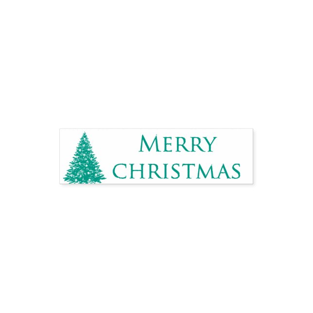 Merry Christmas Tree in Green  Self-inking Stamp (Design)