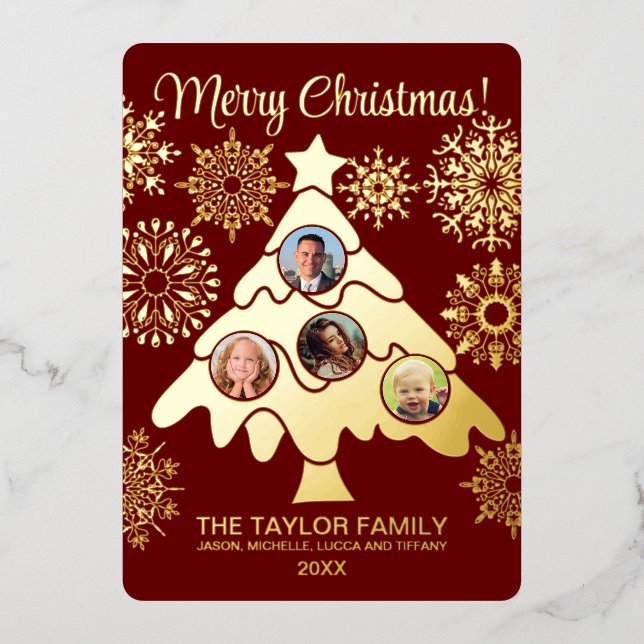 Merry Christmas Tree Insert Photo Family Frame Foi (Front)