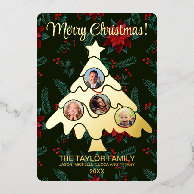 Merry Christmas Tree Insert Photo Family Frame Foi (Front)