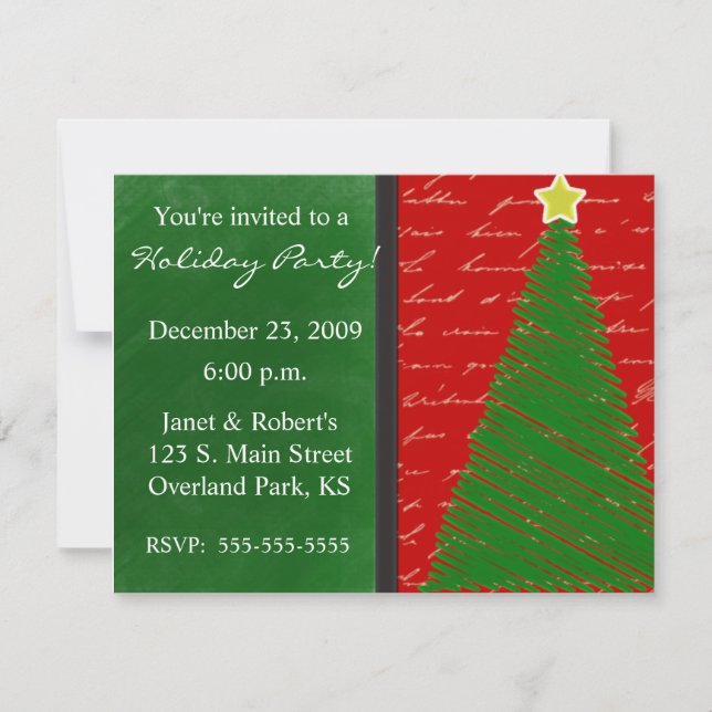 Merry Christmas tree Invitation (Front)