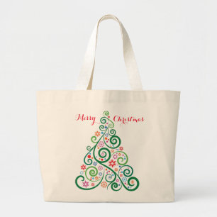 Merry Christmas Tree Jumbo Tote
