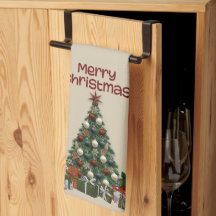 Merry Christmas Tree Kitchen Towels