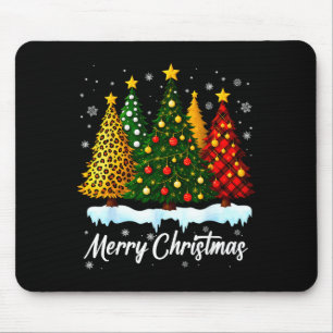 Merry Christmas Tree Leopard Plaid Pajamas Xmas Wo Mouse Pad