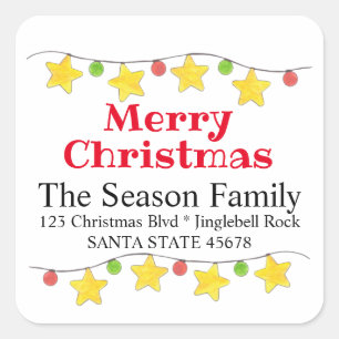 Merry Christmas Tree Lights Envelope seal
