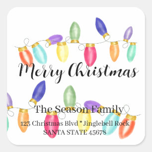 Merry Christmas Tree Lights Envelope seal