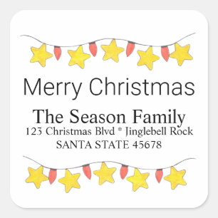 Merry Christmas Tree Lights Envelope seal