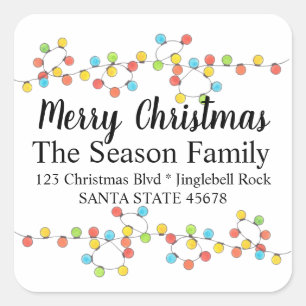 Merry Christmas Tree Lights Envelope seal