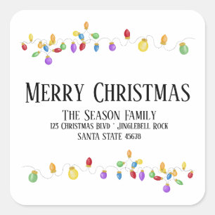 Merry Christmas Tree Lights Envelope seal