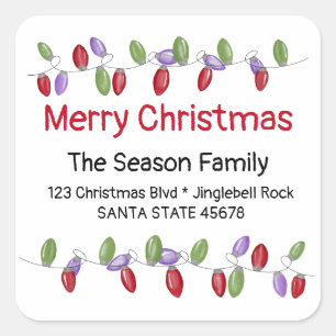Merry Christmas Tree Lights Envelope seal