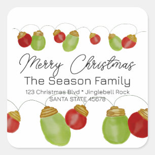Merry Christmas Tree Lights Envelope seal