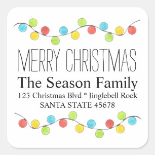 Merry Christmas Tree Lights Envelope seal