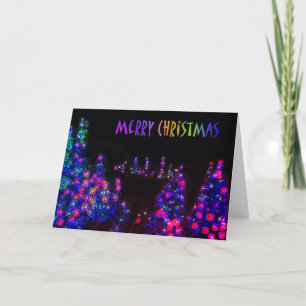 Merry Christmas Tree Lights Miami Gradient Holiday Card