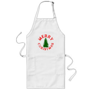 MERRY CHRISTMAS TREE LONG APRON