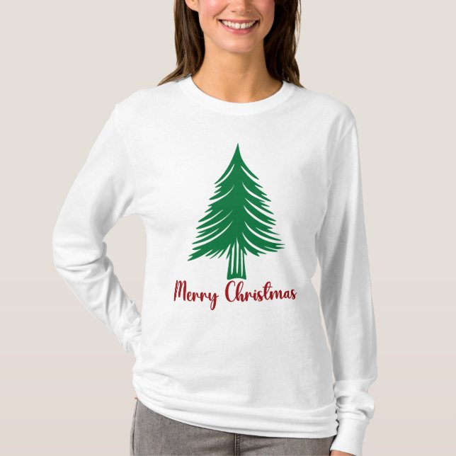 Merry Christmas Tree long sleeve T-Shirt (Front)