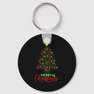 Merry Christmas Tree Matching Family Santa Holiday Key Ring