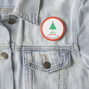 Merry Christmas Tree Modern 6 Cm Round Badge